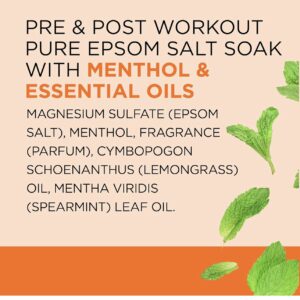 Dr Teal's Pure Epsom Salt Soaking Solution Pre & Post Workout with Magnesium Sulfate & Menthol 1.36kg