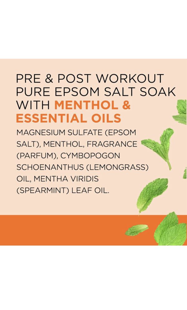 Dr Teal's Pure Epsom Salt Soaking Solution Pre & Post Workout with Magnesium Sulfate & Menthol 1.36kg - Image 2